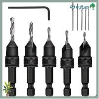 ราคา QINJUE Countersink เจาะชุด Bit, เจาะรูนักบิน 5 เปลี่ยนดอกสว่านสกรู Pilot Drill Bits,ปฏิบัติกรวยเครื่องมือฮาร์ดแวร์ Universal Hole เปิดชุดงานไม้ (45459498758)