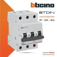 ราคา BTicino เซอร์กิตเบรกเกอร์ (MCB)ลูกย่อยชนิด 3โพล 32แอมป์ 6kA BTDIN Branch Breaker (MCB) 3P,32A 6kA| (21373528767)