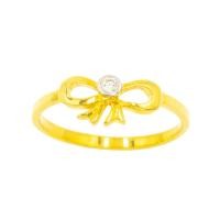 ราคา แหวนเม็ดเดี่ยว โบว์ น่ารักๆ แหวนเพชร แหวนทองเพชรแท้ ทองแท้ 37.5% (9K) ME809 (18280281079)
