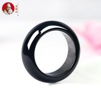 ราคา ((ใบรับรองรวม) ธรรมชาติสินค้า หยก แหวนหยกสีดําผู้ชายผู้หญิงแหวนคู่แหวนหยก (53060252211)