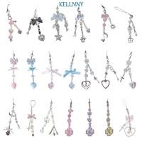 ราคา Kelln ลูกปัด Bowknot โทรศัพท ์ มือถือจี ้ พวงกุญแจ Rose ดอกไม ้ Charm เชือกเส ้ นเล ็ กโทรศัพท ์ (28050492478)