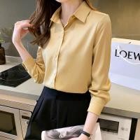 ราคา เสื้อเชิ้ตผู้หญิง [กระดุมคู่] - ผ้าไหมซาตินมุกหรูหราขนาดเต็ม 45-85กก (40315111128)