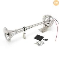 ราคา [2025 ใหม่] 24V แตรทรัมเป็ตเดี่ยว Marine Boat Air Horn 125dB แตรลมไฟฟ้าสําหรับรถบรรทุกเรือยอชท์รถบัสทั้งหมด 24V ยานพาหนะ (40010396825)