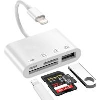 ราคา 4 in1 8 PIN to USB 3 Camera Adapter สำหรับ iPh / iPD เพื่อโอนถ่ายข้อมูลจาก กล้อง USB Flash Drive Memory Card Keyboard (21205439861)