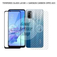 ราคา Layar กระจกนิรภัยหน้าจอ + Garskin Carbon Oppo A53 A33 2020 ฟิล์มกันรอยแบบเต็มหน้าจอด้านหน้าด้านหลัง (28865209920)