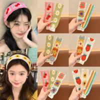 ราคา ที่คาดผมเวลโครถักโครเชต์หวาน - ยางรัดผมถักแฮนด์เมดพร้อมดอกเดซี่สีสันสดใสพิมพ์ดอกทานตะวันและสตรอเบอร์รี่เครื่องประดับผมกันลื่นสุนทรีย (26544897182)