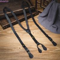 ราคา DAHUO Suspenders สําหรับผู้ชาย, Retro Y-Type Buttoned Suspenders, Simple Suit Accessories Anti-slip สไตล์อังกฤษ PU หนัง Suspenders ธุรกิจ (48912801474)