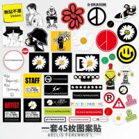 ราคา 45 ชิ้น G-Dragon Peaceminusone Daisy สติ๊กเกอร์สําหรับกระเป๋าเดินทาง แล็ปท็อป iPad หมวกกันน็อคและสเก็ตบอร์ด (45457938048)