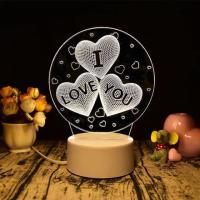 ราคา 3D โคมไฟอะคริลิค LED ตกแต่งห้องนอน ลายน่ารักๆ สามารถปรับไฟได้ 3 ระดับ (19320972374)