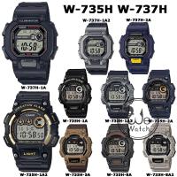ราคา CASIO ของแท้ รุ่น W-735H W-737H W-737HX นาฬิกาผู้ชาย สายเรซิ่น DIGITAL รับประกัน1ปี W735H W735 W737 W735H (2558006946)