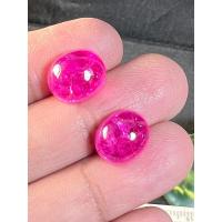 ราคา ทับทิม LAB ทับทิมพม่าเทียม รูป OVAL cts พลอย BURMA PINK RUBY COLOR OVAL SHAPE 10X12 MM (2 เม็ด) (24169815840)