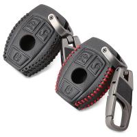 ราคา Genuine Leather Men Car Key Bag Case Cover Key Holder Chain For Mercedes Benz AMG W203 W210 W211 W124 W202 W204 W205 W21 (28026647483)