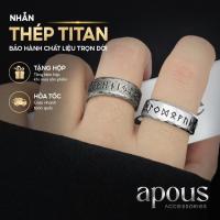 ราคา [N116] แหวนผู้ชาย สแตนเลสคุณภาพสูง สลักไทเทเนี่ยมพร้อมตัวอักษร วิ่ง แหวน แหวน แหวนผู้ชายสแตนเลสแอฟ (46061673316)