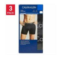 ราคา Calvin Klein Men's Motive Microfiber Boxer Brief, 3-pack SIZE:M COLOR-BLACK/GRAY (12709103424)