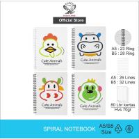 ราคา สมุดโน๊ตเกลียว A5/B5 TOMEX สมุดบันทึกไดอารี่ CUTE ANIMAL Motif เนื้อหา 80 แผ่น (45502773155)
