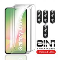 ราคา 8in1 กระจกนิรภัยสําหรับ Samsung Galaxy A56 5G ป้องกันหน้าจอ SamsungA56 GalaxyA56 56 กล้องเลนส์ป้องกันฟิล์ม (24042316867)