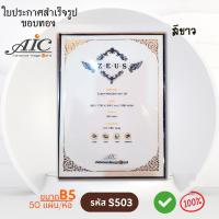 ราคา ใบประกาศนียบัตร ปั้มทอง กระดาษทำเกียรติบัตร ขอบทอง กระดาษเกียรติบัตร B5 -ตราซุส (28454869942)