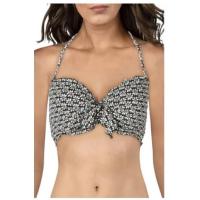 ราคา ชุดว่ายน้ำ สินค้าใหม่ บิกินี่ ชิ้นบน New SUNDAZED Womens B/W Floral Ruffle Bikini Swim Top Separates Size 32D F38051 (19680121072)
