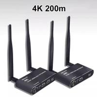 ราคา 200m 4K HD HDMI Wireless Display Extender เครื่องส่งสัญญาณวิดีโอและตัวรับสัญญาณสําหรับแล็ปท็อป PC การประชุมกล้องทีวีโปรเจคเตอร์ Monitor (55362270829)