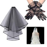 ราคา ถุงมือลูกไม้แต่งงานชั้นดีสําหรับเจ้าสาวเจ้าสาวผ้าคลุมเจ้าสาวถุงมือสั้นสีขาว ทูล สําหรับผู้หญิง (55960899241)