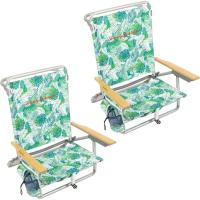 ราคา Tommy Bahama 2-Pack 5-Position Classic Lay แบนกระเป๋าเป้สะพายหลังเก้าอี้ชายหาดพร้อม Cooler และที่วางแก้ว, เก้าอี้ชายหาดพับแบบพกพาสําหรับ Tanning, ใบเขตร้อน (43680707178)
