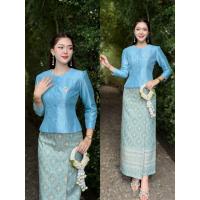 ราคา ชุดไทยเรือนต้น ชุดset 2ชิ้น เสื้อผ้าไหม 4 เส้น กระดุมหน้า ใช้งานได้จริง แพตเทิร์นเป๊ะเข้ารูปใส่ออกมาสวยดูผอม (54250650060)