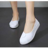 ราคา รองเท้าส้นแบน & รองเท้าคัชชูพยาบาล พื้นขอบหยัก สีขาวล้วน (24622096365)