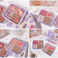ราคา พาเลทแต่งหน้า อายแชโดว์ คอนทัวร์ ไฮไลท์ บลัชออน 4สี Kiss Beauty (ม่วง) เนื้อแมท เนื้อชิมเมอร์ สีสวย ติดทน กันน้ำ (18645159866)