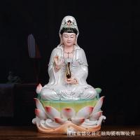 ราคา Dehua เครื่องลายครามนั่งดอกบัวเจ้าแม่กวนอิมพระพุทธรูป พระพุทธรูปพระอวโลกิเตศวรสียิ้มเซรามิกประดับบ้าน 5LSZ (27570214425)