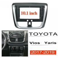 ราคา 2din สเตอริโอแผง fit สําหรับ TOYOTA Vios yaris 2017 2018 2019 10.1 "หัวฝาครอบ fascia วิทยุกรอบ (25081152408)