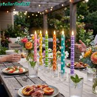 ราคา STELLARFINDS เทียน LED 6 ชิ้น, เปลวไฟที่สมจริง|เทียนอิเล็กทรอนิกส์แวววาวไฟตกแต่งรีโมทคอนโทรลคริสต์มาสจําลองเปลวไฟแท่งตรงเทียนงานแต่งงาน (51962566524)