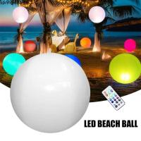 ราคา SPRINGWEAR ลูกบอล LED แบบเป่าลม, ไฟแขวนสี 16 สี Glow-In-The-Dark Beach Ball, ของเล่นรีโมทคอนโทรลส่องสว่างขนาดใหญ่ LED ลูกบอลชายหาดเรืองแสงฤดูร้อนงานปาร์ตี้ (46962690395)