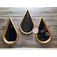 ราคา กระจกตกแต่งผนังสีทองชุดกระจกติดผนัง 3 ชิ้น (27865227835)