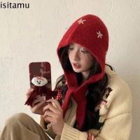 ราคา หมวกป้องกันหู ไหมพรมลายดอกไม้น่ารัก หมวกถักสำหรับผู้ใหญ่ (48750712418)