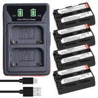 ราคา 4 Pcs NP-FM50 NP FM50 FM55H แบตเตอรี่กล้อง LED Dual USB Charger พร้อมพอร์ต Type-C สำหรับ Sony NP-FM51 NP-FM30 DCR-PC101 (15398775672)