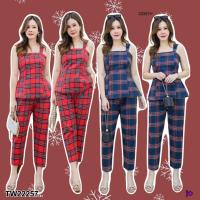 ราคา TwinsShopVipพร้อมส่ง TW22257 Set #สาวอวบ 2 ชิ้นเสื้อสายเดี่ยวโบว์หลัง + กางเกงเอวสูงยาว (27471210480)
