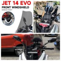 ราคา For SYM JET 14 EVO 125 150 200 Motorcycle Accessori Windshield Windscreen Visor Wind Screen Deflec (55505578457)