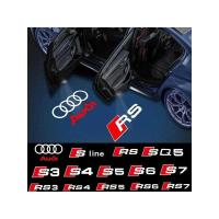 ราคา ▥ 2Pcs Car Door Welcome Light Led HD Projector Lamp Courtesy Lights For Audi Se S3 S4 S5 S6 (55558107791)