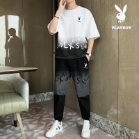 ราคา เพลย์บอยคุณภาพแขนสั้นเสื้อยืดผู้ชายชุดกีฬาฤดูร้อนผู้ชายเกาหลีรุ่นอินเทรนด์จับคู่เสื้อผ้าชุด 4.16 (44512117074)