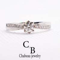 ราคา แหวนเพชร แหวนหมั้น แหวนแต่ง ตัวเรือนเงินแท้ ชุปทองคำขาว 18K เพชร Moissanite นน.รวม 20 ตัง (14098459566)