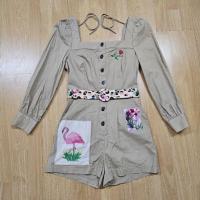 ราคา จั๊มสูทขาสั้น lyn around size xs (42355683569)