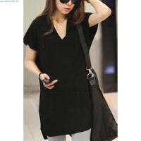 ราคา Plus Size✅เดรสสาวอวบ ไซส์ใหญ่ ผู้หญิง เดรสเสื้อยืด สาวอวบ มินิเดรส สาวอวบ แขนสั้น ทรงขาตรง ทรงหลวม คอวี สีดำ ฤดูร้อน เกาหลี แฟชั่น Oversize พลัสไซส์ สาว อวบอ้วน ใส่ได้ (53010933664)