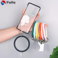 ราคา [ใหม่] สายคล้องข้อมือ สีพื้น สร้างสรรค์ / สายคล้องข้อมือซิลิโคน ป้องกันการสูญหาย พวงกุญแจ พร้อมการ์ด / สายคล้องโทรศัพท์มือถือ แบบพกพา (21495466099)