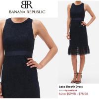 ราคา (J996) ชุดเดรสลูกไม้ Banana Republic (8822682243)