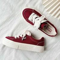 ราคา ▩ ออกแบบใหม่รองเท้าผ้าใบสีแดงผู้หญิงแฟชั่นร้อยรอง (29914045448)