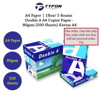 ราคา กระดาษ A4 | 1กล่อง/ 5 Reams - กระดาษถ่ายเอกสาร Double A A4 - 80แกรม (500แผ่น) Kertas A4 (56107476749)