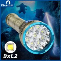 ราคา IPX68ดำน้ำใต้น้ำไฟฉาย 6 ไฟฉายดำน้ำมืออาชีพ, LED 9ดวงสำหร (27210873152)