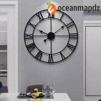 ราคา OCEANMAPDZ นาฬิกาตัวเลขโรมัน, นาฬิกาเหล็กโลหะ 40 ซม. สไตล์นอร์ดิก, นาฬิกาแขวนตกแต่งขนาดใหญ่ 3D เรียบง่ายมีสไตล์ห้องนอน (41231771005)