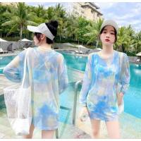 ราคา ชุดว่ายนํ้าบิกินี/bikini ยืดหยุ่นเป็นพิเศษ เซ็ท 3 ชิ้น เสื้อคลุมต้ว นอก+สปร์ตบรา+กางเกงขาสั้น (มือ1ป้ายห้อย) (28534637352)