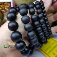 ราคา สร้อยข้อมือนิล เกรดA (แบบด้าน) นิลแท้ ขนาดหิน 14 mm YTG-8900 (6929230423)